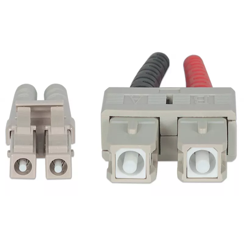 Intellinet Glasfaser-Patchkabel, OM3, LC/SC, 2m, Aqua, Duplex, Multimode, 50/125 µm, LSZH, Glasfaser, lebenslange Garantie