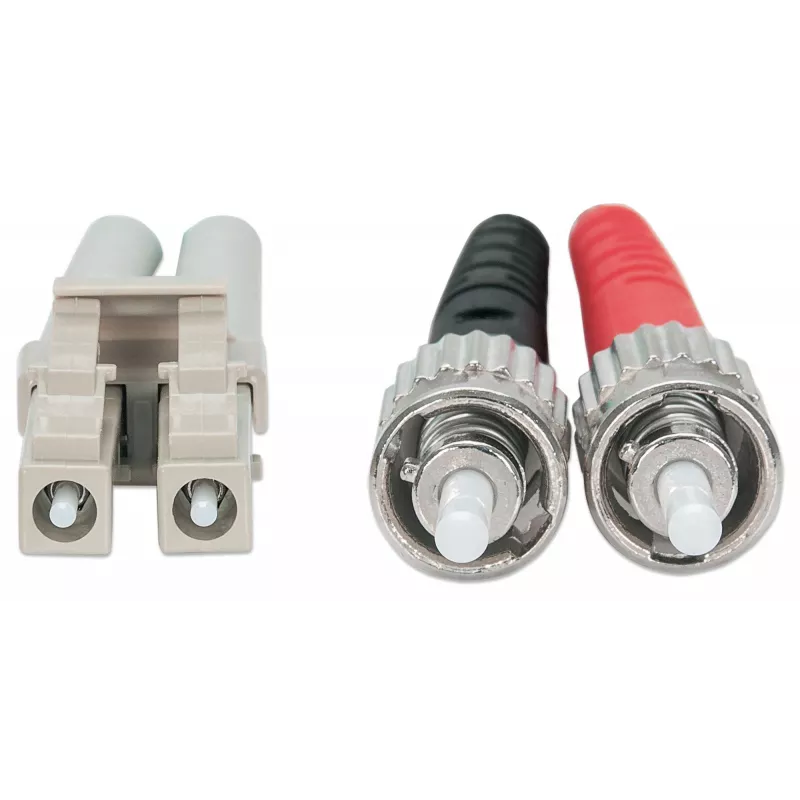 Intellinet Glasfaser-Patchkabel, OM3, ST/LC, 1 m, Aqua, Duplex, Multimode, 50/125 µm, LSZH, Glasfaser, Lebenslange Garantie