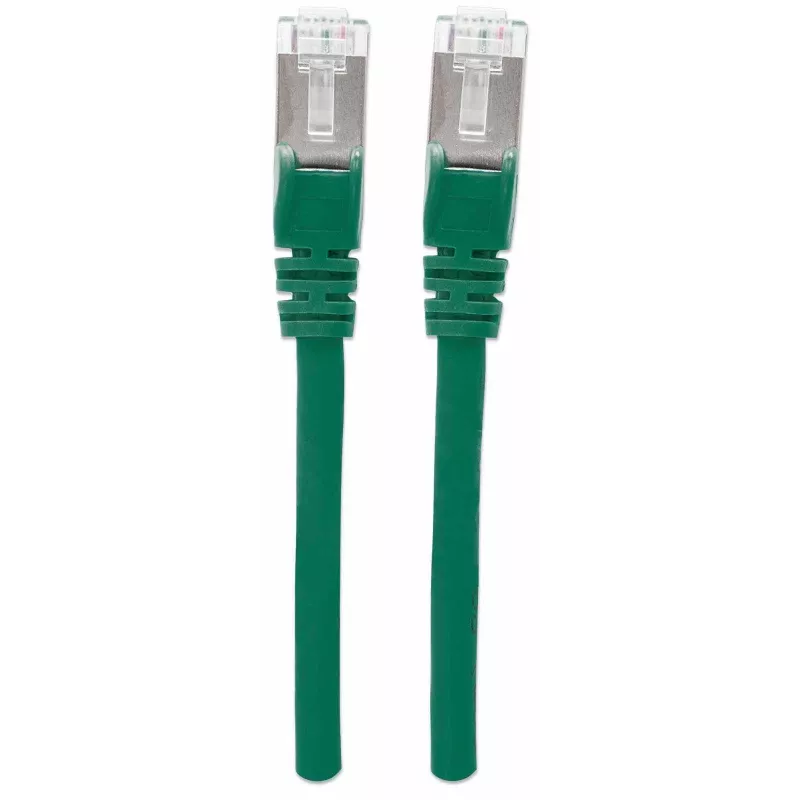 Intellinet Netzwerk-Patchkabel, Cat7-Kabel/Cat6A-Stecker, 7,5 m, Grün, Kupfer, S/FTP, LSOH/LSZH, PVC, RJ45, vergoldete Kontakte, Knickschutztülle, Tüllen-Schutz, lebenslange Garantie