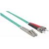 Intellinet LWL-Patchkabel, OM3, ST/LC, 2 m, Aqua, Duplex, Multimode, 50/125 µm, LSZH, Glasfaser, lebenslange Garantie