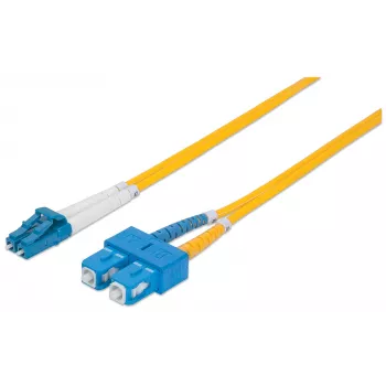 Intellinet Glasfaser-Patchkabel, OS2, LC/SC, 3 m, gelb, Duplex, Singlemode, 9/125 µm, LSZH, Glasfaser, lebenslange Garantie