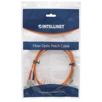 Intellinet Glasfaser-Patchkabel, OM1, LC/SC, 2 m, Orange, Duplex, Multimode, 62,5/125 µm, LSZH, Glasfaser, Lebenslange Garantie