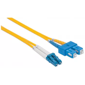 Intellinet Glasfaser-Patchkabel, OS2, LC/SC, 5 m, Gelb, Duplex, Singlemode, 9/125 µm, LSZH, Faser, Lebenslange Garantie