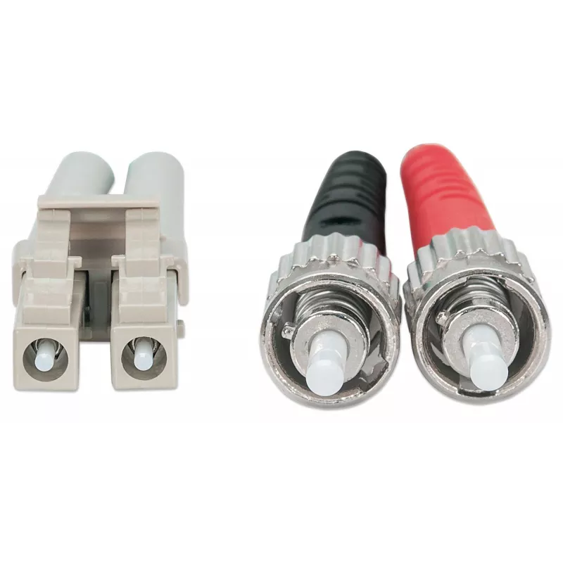 Intellinet Glasfaser-Patchkabel, OM3, ST/LC, 5 m, Aqua, Duplex, Multimode, 50/125 µm, LSZH, Faser, Lebenslange Garantie