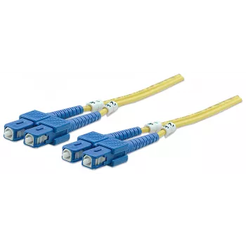 Intellinet Glasfaser-Patchkabel, OS2, SC/SC, 5 m, Gelb, Duplex, Singlemode, 9/125 µm, LSZH, Glasfaser, Lebenslange Garantie