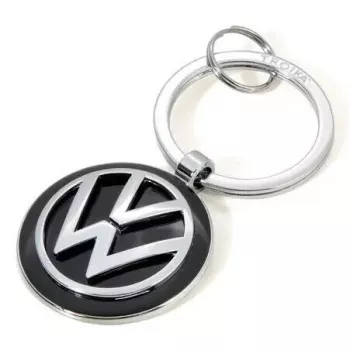 Schlüsselring TROIKA VW VOLKSWAGEN KEYRING Schwarz Silber Metall 37x74x7mm