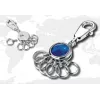 Schlüsselring TROIKA AROUND THE WORLD Blau Silber Metall 25x90x9mm