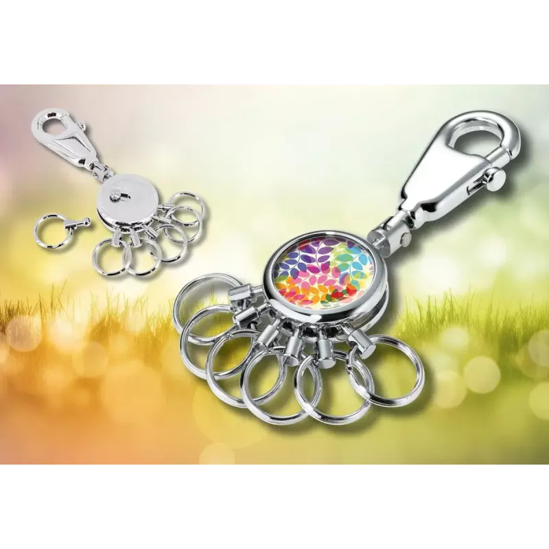 Schlüsselring TROIKA COLOURFUL LEAVES Mehrfarbig Silber Metall