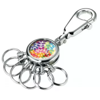 Schlüsselring TROIKA COLOURFUL LEAVES Mehrfarbig Silber Metall