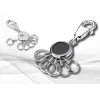 Schlüsselring TROIKA Schwarz VISION Schwarz Silber Metall 25mm 90mm 9mm