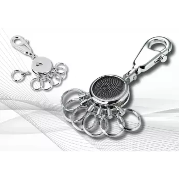 Schlüsselring TROIKA Schwarz VISION Schwarz Silber Metall 25mm 90mm 9mm