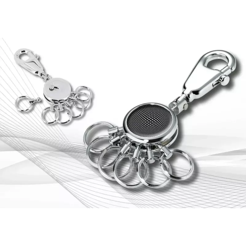 Schlüsselring TROIKA Schwarz VISION Schwarz Silber Metall 25mm 90mm 9mm