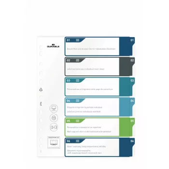 Blanko-Tab-Register Durable 679427 Polypropylen Mehrfarbig 30,5x24,5 cm