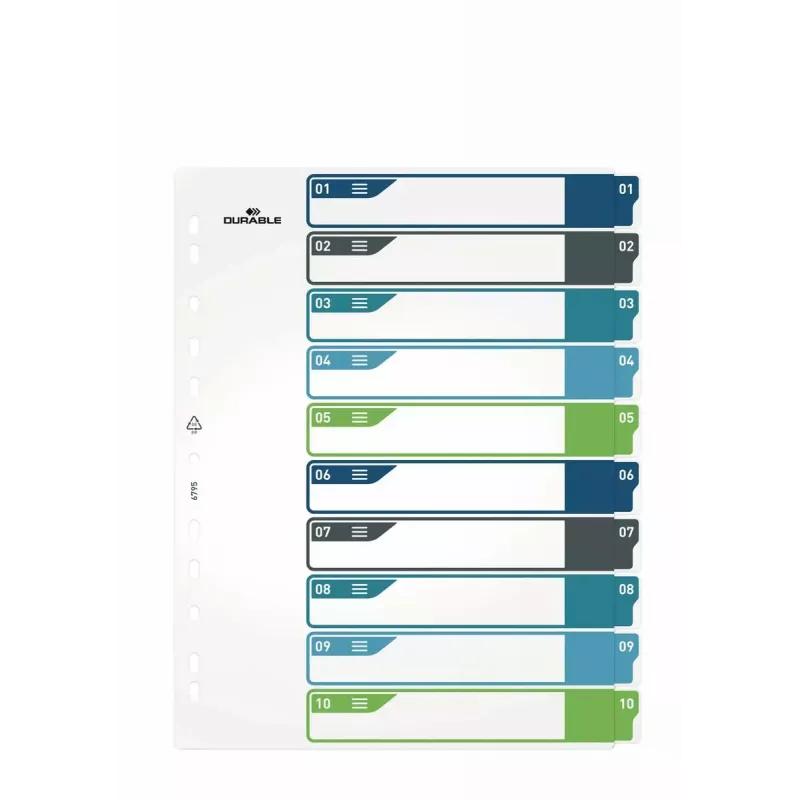 Blanko-Tab-Register Durable 679527 Mehrfarbig Polypropylen PP