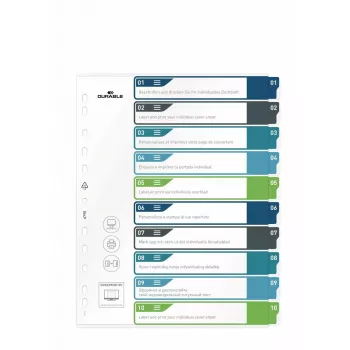 Blanko-Tab-Register Durable 679527 Mehrfarbig Polypropylen PP