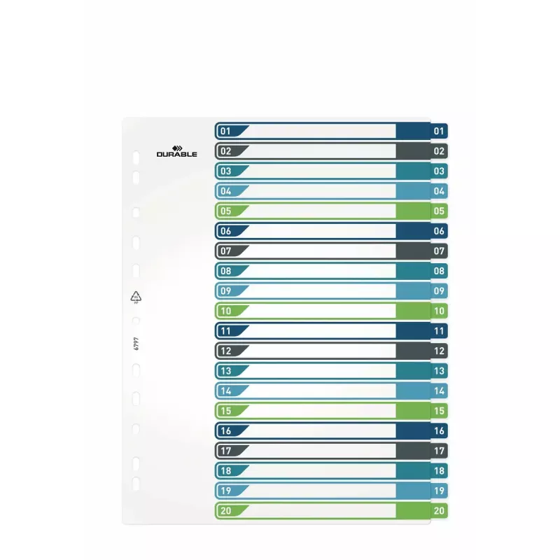 Blanko-Tabregister Durable 679727 Mehrfarbig Polypropylen 245 x 305 mm