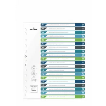 Blanko-Tabregister Durable 679727 Mehrfarbig Polypropylen 245 x 305 mm