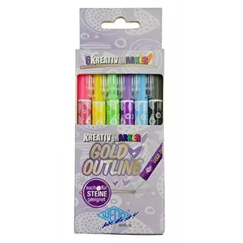 Marker WEDO 252 700699 6 Stück Schwarz Blau Grün Magenta Lila Gelb