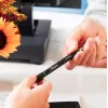 Nachfüllbarer Gelschreiber Sharpie S-Gel Schwarz – weißer Schaft, 0,7 mm mittlere Spitze, Clip, beidhändig