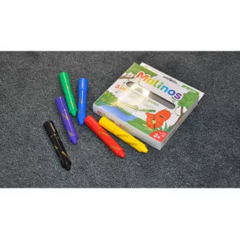 Crayon Malinos 301036 6 Stück Mehrfarbig Schwarz Blau Grün Rot Violett Gelb