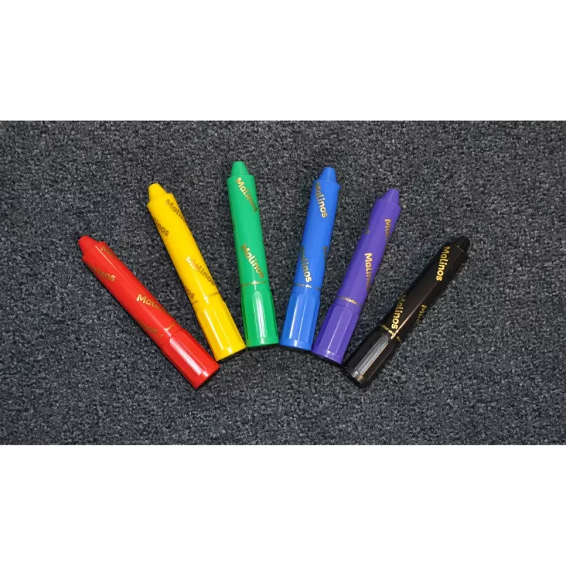 Crayon Malinos 301036 6 Stück Mehrfarbig Schwarz Blau Grün Rot Violett Gelb