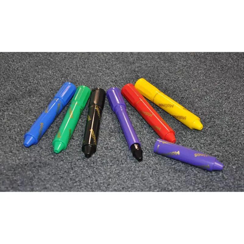 Crayon Malinos 301036 6 Stück Mehrfarbig Schwarz Blau Grün Rot Violett Gelb