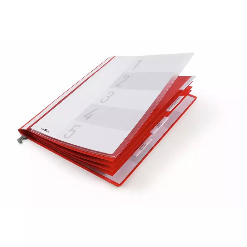 Konventioneller Aktenordner Durable 255503 Kunststoff Rot Transparent 5 Stück