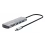 Manhattan USB-C-Dock/Hub mit Kartenleser, Anschlüsse (x7): Ethernet, HDMI, USB-A (x3) und USB-C (x2), mit Power Delivery (PD) 100 W – benötigt externes USB-C-Ladegerät (nicht im Lieferumfang). USB-betrieben (kein externes Netzteil erforderlich), wenn PD nicht verwendet wird.