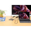 Manhattan USB-C-Dock/Hub mit Kartenleser, Anschlüsse (x7): Ethernet, HDMI, USB-A (x3) und USB-C (x2), mit Power Delivery (PD) 100 W – benötigt externes USB-C-Ladegerät (nicht im Lieferumfang). USB-betrieben (kein externes Netzteil erforderlich), wenn PD nicht verwendet wird.