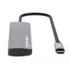 Manhattan USB-C-Dock/Hub mit Kartenleser, Anschlüsse (x7): Ethernet, HDMI, USB-A (x3) und USB-C (x2), mit Power Delivery (PD) 100 W – benötigt externes USB-C-Ladegerät (nicht im Lieferumfang). USB-betrieben (kein externes Netzteil erforderlich), wenn PD nicht verwendet wird.