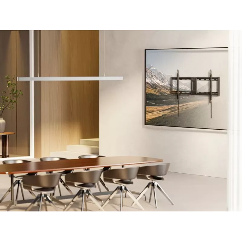 Feste flache TV-Wandhalterung EQUIP für 43-Zoll- bis 95-Zoll-Bildschirme, VESA 200×200–800×400, max. Traglast 75 kg, schwarz
