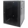 Intellinet 19-Zoll-Netzwerkschrank – Wandmontage (zweiteiliger aufklappbarer Ausschwenkrahmen), 15HE, 550 mm tief, Schwarz, montiert, max. 30 kg, schwenkt für Zugang zur Rückseite bei Wandmontage aus, 19 Zoll, nutzbare Tiefe 425 mm, Teile für Wandmontage nicht im Lieferumfang