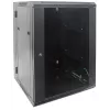 Intellinet 19-Zoll-Netzwerkschrank – Wandmontage (zweiteiliger aufklappbarer Ausschwenkrahmen), 15HE, 550 mm tief, Schwarz, montiert, max. 30 kg, schwenkt für Zugang zur Rückseite bei Wandmontage aus, 19 Zoll, nutzbare Tiefe 425 mm, Teile für Wandmontage nicht im Lieferumfang