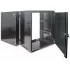 Intellinet 19-Zoll-Netzwerkschrank – Wandmontage (zweiteiliger aufklappbarer Ausschwenkrahmen), 15HE, 550 mm tief, Schwarz, montiert, max. 30 kg, schwenkt für Zugang zur Rückseite bei Wandmontage aus, 19 Zoll, nutzbare Tiefe 425 mm, Teile für Wandmontage nicht im Lieferumfang