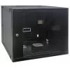 Intellinet 19-Zoll-Netzwerkschrank – Wandmontage (zweiteiliger, aufklappbarer Ausschwenkrahmen), 12HE, 600 mm tief, Schwarz, zerlegt, max. 30 kg, schwenkt für Zugang zur Rückseite des Schranks bei Wandmontage aus, Rack, nutzbare Tiefe 385 mm, Teile für Wandmontage nicht enthalten
