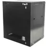 Intellinet 19 Zoll Netzwerkschrank - Wandmontage (Standard), 15HE, 600 mm tief, Schwarz, zerlegt, max. 60 kg, Metall- & Glastür, Rückwand, abnehmbare Seiten, auch für Tisch- oder Bodenaufstellung geeignet, nutzbare Tiefe 410 mm, Wandmontageteile nicht im Lieferumfang