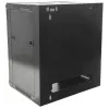 Intellinet 19 Zoll Netzwerkschrank - Wandmontage (Standard), 15HE, 600 mm tief, Schwarz, zerlegt, max. 60 kg, Metall- & Glastür, Rückwand, abnehmbare Seiten, auch für Tisch- oder Bodenaufstellung geeignet, nutzbare Tiefe 410 mm, Wandmontageteile nicht im Lieferumfang