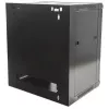 Intellinet 19-Zoll-Netzwerkschrank - Wandmontage (Standard), 15U, 450mm tief, Schwarz, Flatpack, max. 60kg, Metall- und Glastür, Rückwand, abnehmbare Seitenwände, auch für die Nutzung auf Schreibtisch oder Boden geeignet, nutzbare Tiefe 260mm bis 350mm, T