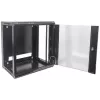 Intellinet 19-Zoll-Netzwerkschrank - Wandmontage (Standard), 15U, 450mm tief, Schwarz, Flatpack, max. 60kg, Metall- und Glastür, Rückwand, abnehmbare Seitenwände, auch für die Nutzung auf Schreibtisch oder Boden geeignet, nutzbare Tiefe 260mm bis 350mm, T