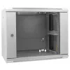 Intellinet 19-Zoll-Netzwerkschrank – Wandmontage (Standard), 9U, 600 mm tief, grau, montiert, max. 60 kg, auch für Tisch- oder Bodenaufstellung geeignet, nutzbare Tiefe 500 mm, Metall- & Glastür, Rückwand, abnehmbare Seitenwände, Teile für Wandmontage (z. B. Schrauben/Dübel) nicht enthalten