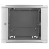 Intellinet 19-Zoll-Netzwerkschrank – Wandmontage (Standard), 9U, 600 mm tief, grau, montiert, max. 60 kg, auch für Tisch- oder Bodenaufstellung geeignet, nutzbare Tiefe 500 mm, Metall- & Glastür, Rückwand, abnehmbare Seitenwände, Teile für Wandmontage (z. B. Schrauben/Dübel) nicht enthalten