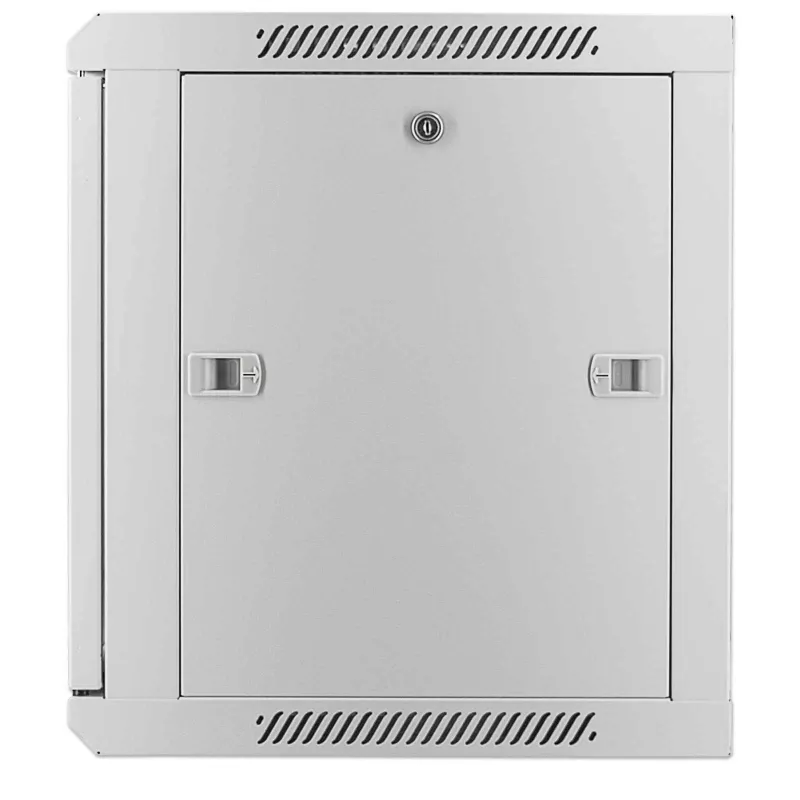 Intellinet 19-Zoll-Netzwerkschrank – Wandmontage (Standard), 9U, 600 mm tief, grau, montiert, max. 60 kg, auch für Tisch- oder Bodenaufstellung geeignet, nutzbare Tiefe 500 mm, Metall- & Glastür, Rückwand, abnehmbare Seitenwände, Teile für Wandmontage (z. B. Schrauben/Dübel) nicht enthalten