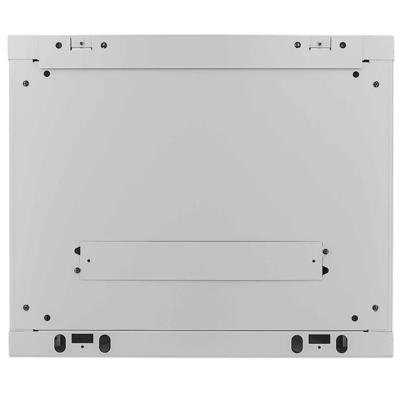Intellinet 19-Zoll-Netzwerkschrank – Wandmontage (Standard), 9U, 600 mm tief, grau, montiert, max. 60 kg, auch für Tisch- oder Bodenaufstellung geeignet, nutzbare Tiefe 500 mm, Metall- & Glastür, Rückwand, abnehmbare Seitenwände, Teile für Wandmontage (z. B. Schrauben/Dübel) nicht enthalten