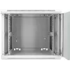 Intellinet 19-Zoll-Netzwerkschrank – Wandmontage (Standard), 9U, 600 mm tief, grau, montiert, max. 60 kg, auch für Tisch- oder Bodenaufstellung geeignet, nutzbare Tiefe 500 mm, Metall- & Glastür, Rückwand, abnehmbare Seitenwände, Teile für Wandmontage (z. B. Schrauben/Dübel) nicht enthalten