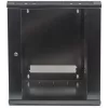 Intellinet 19-Zoll-Netzwerkschrank – Wandmontage (Standard), 9HE, 600 mm tief, schwarz, zerlegt, max. 60 kg, auch für Tisch- oder Bodenaufstellung geeignet, nutzbare Tiefe 410 mm, Metall- & Glastür, Rückwand, abnehmbare Seitenwände, Teile für Wandmontage (z. B. Schrauben/Dübel) nicht im Lieferumfang