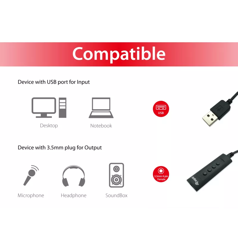 Steueradapter Equip USB-Audiokabel-Adapter 245321
