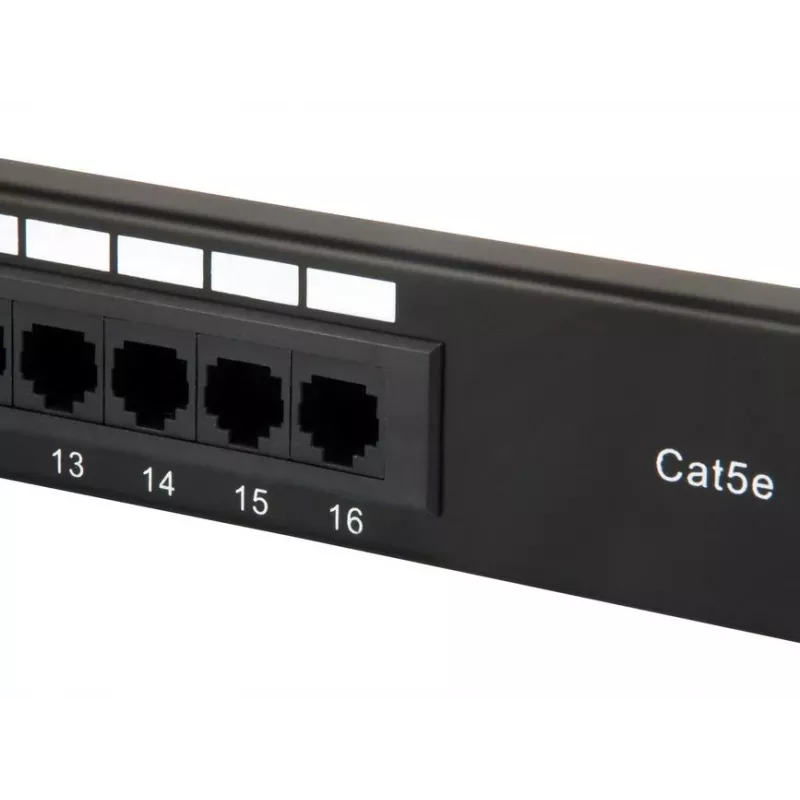 Equip 16-Port Cat.5e Ungeschirmtes Patchpanel, Schwarz