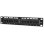 Intellinet Patch Panel, Cat6, 10 Zoll, UTP, 1U, 12-Port, Schwarz
