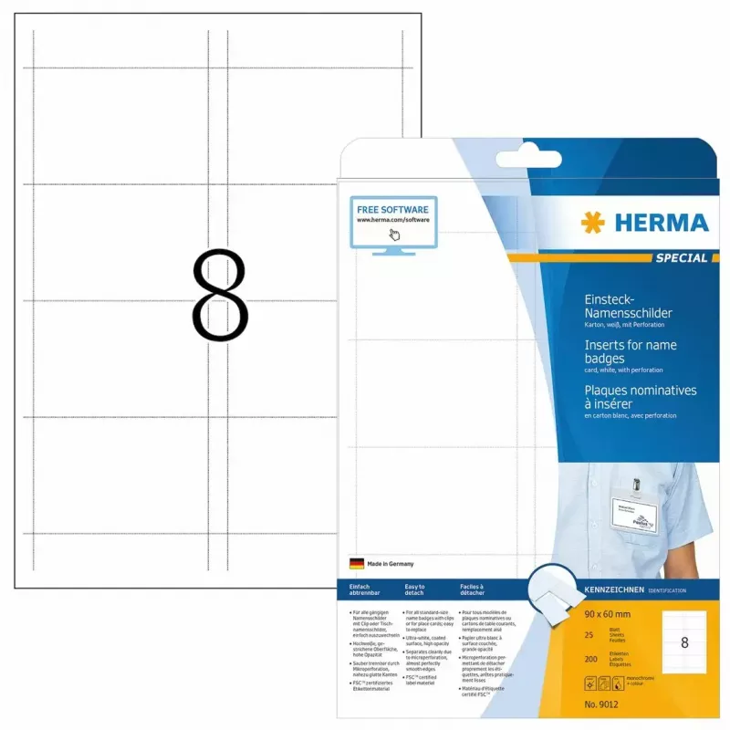 Nicht haftender Druckeretikett HERMA 9012