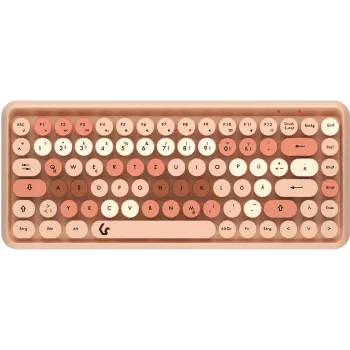 KeySonic KSKM-5200M-RF (DE) Tastatur Maus enthalten Büro RF Wireless QWERTZ Deutsch Beige, Braun, Pink